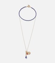 Freedom Jewellery Freedom Blue Bead Layered Stone Pendant Necklace